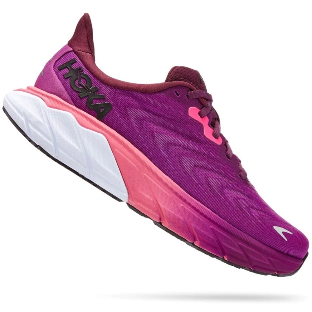 HOKA Arahi 6 Women's Sneakers 7.5 B Grape Wine / Beautyberry Running Shoe Purple